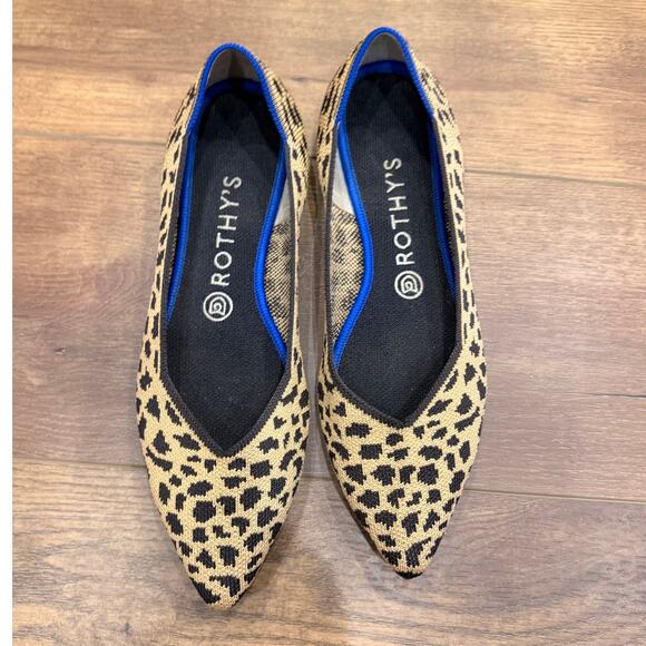 Rothy’s The Point Leopard Print Flats Size 9 - Picture 2 of 10